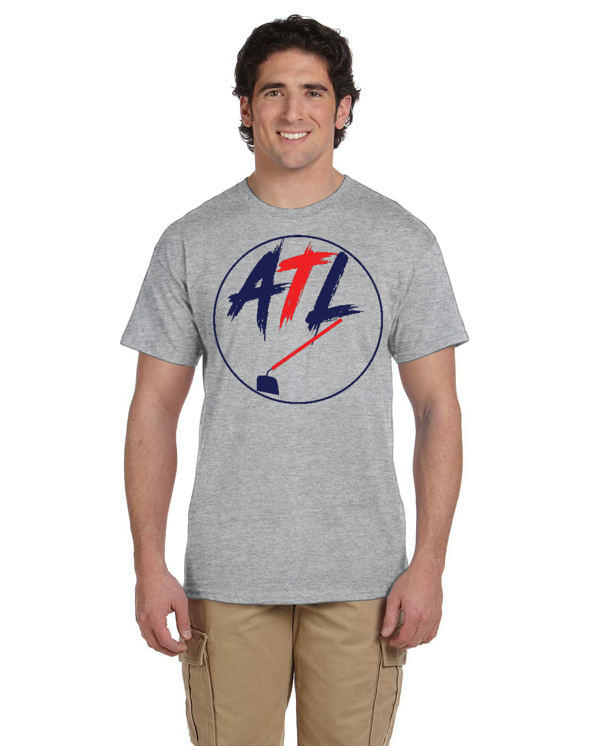 ATL Hoe Red and Blue Fruit of the Loom Adult 8.3 oz./lin. yd. HD Cotton T-Shirt | 3931 - Image 3