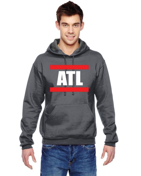 ATL - Red Stripe Style - Fruit of The Loom Hoodie - Image 2